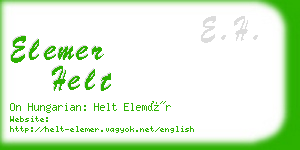 elemer helt business card